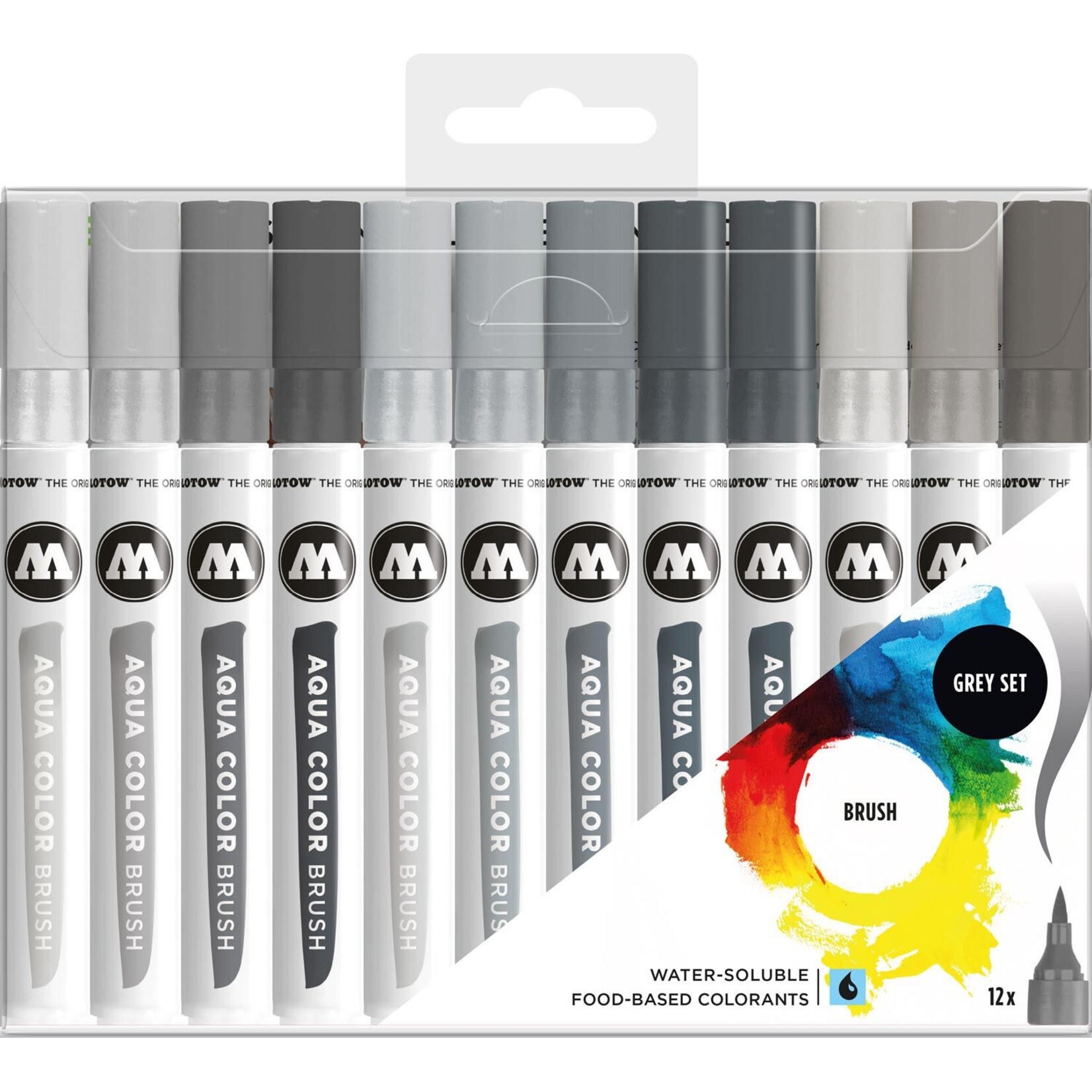 Molotow  Aqua Color Brush marker grey set