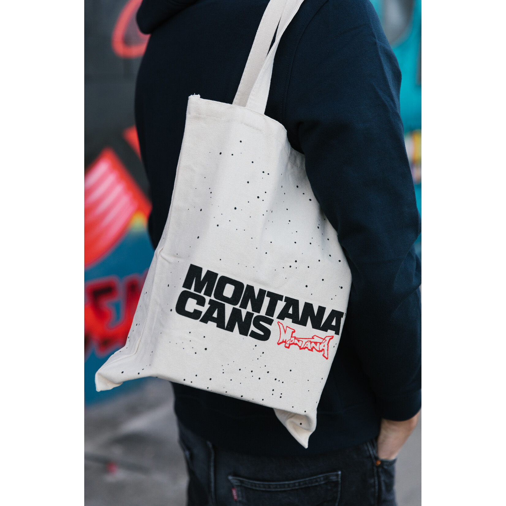 Montana Typo-Logo+Stars Cotton Bag - White 2