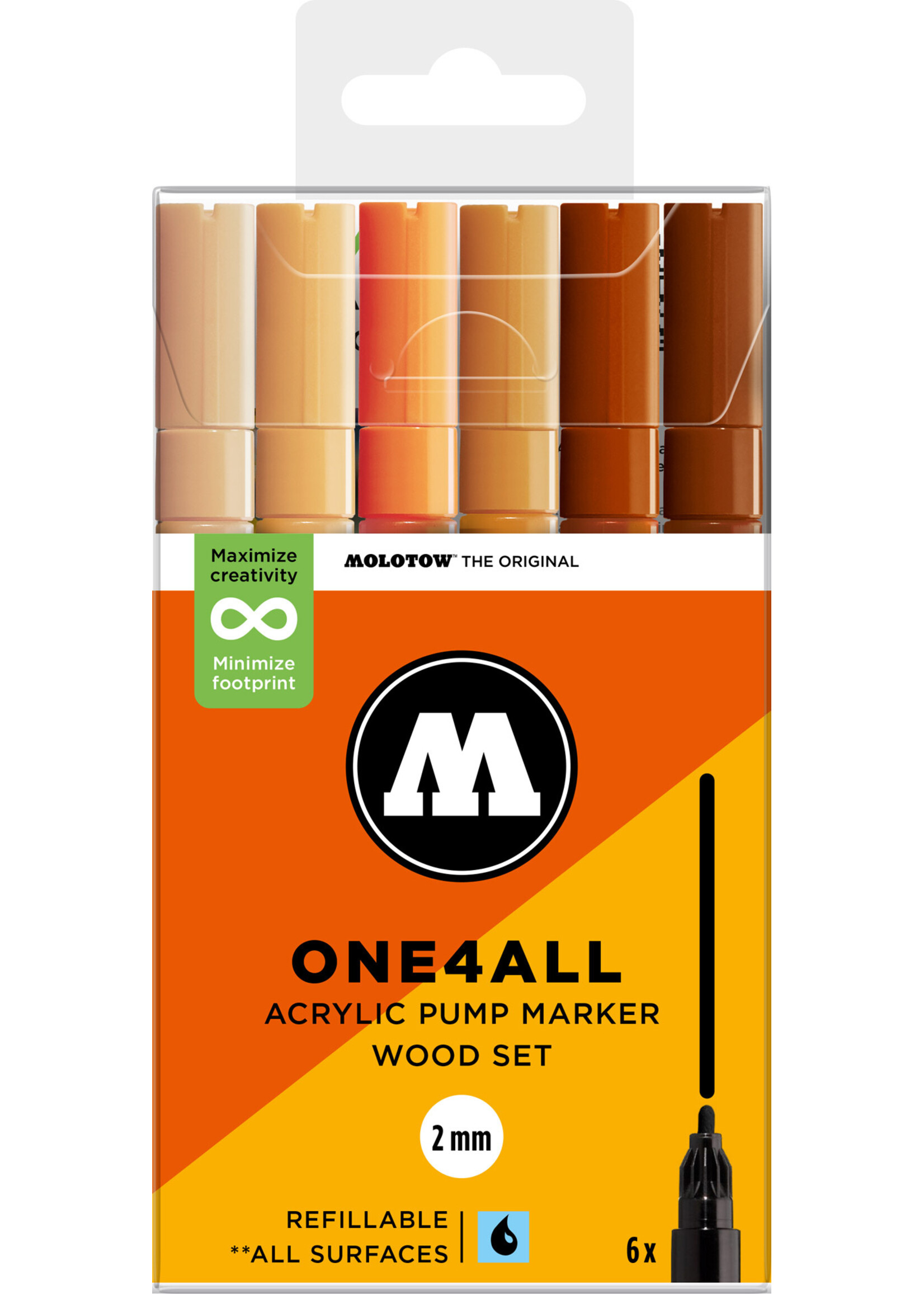 Molotow ONE4ALL 127HS WOOD SET [2 mm]