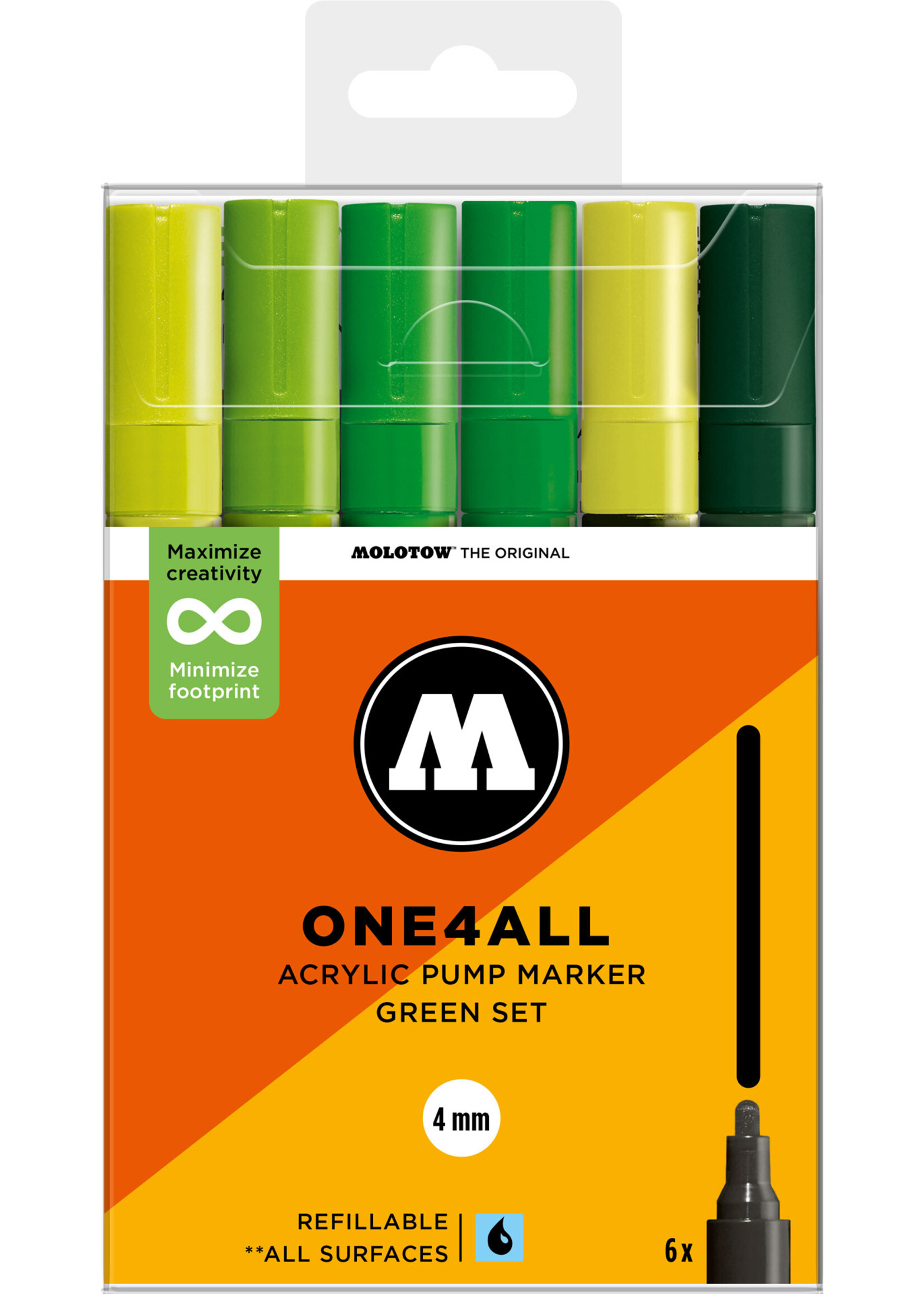 Molotow ONE4ALL 227HS GREEN SET [4 mm]