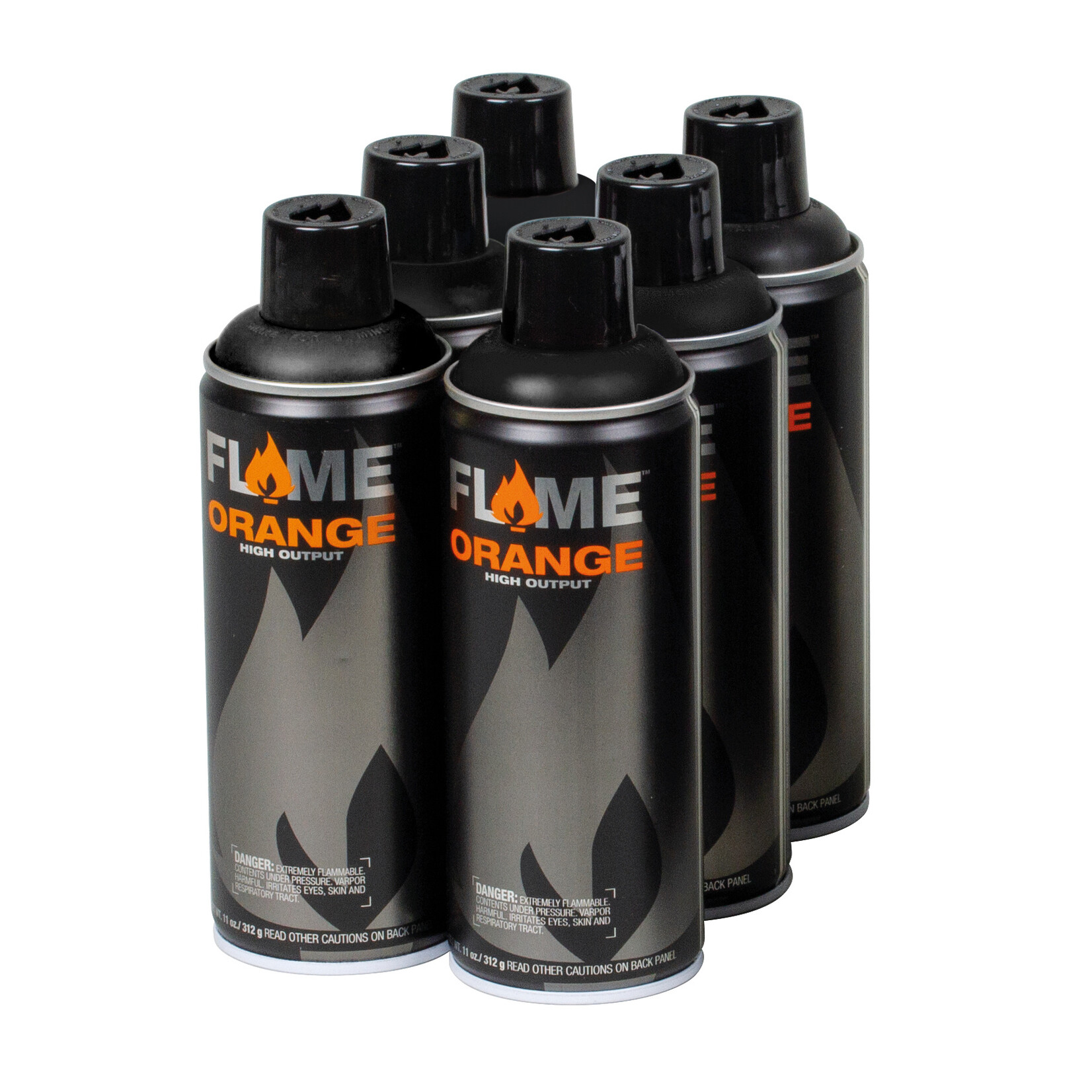 Flame FLAME ORANGE 6 Pack Black 400 ml