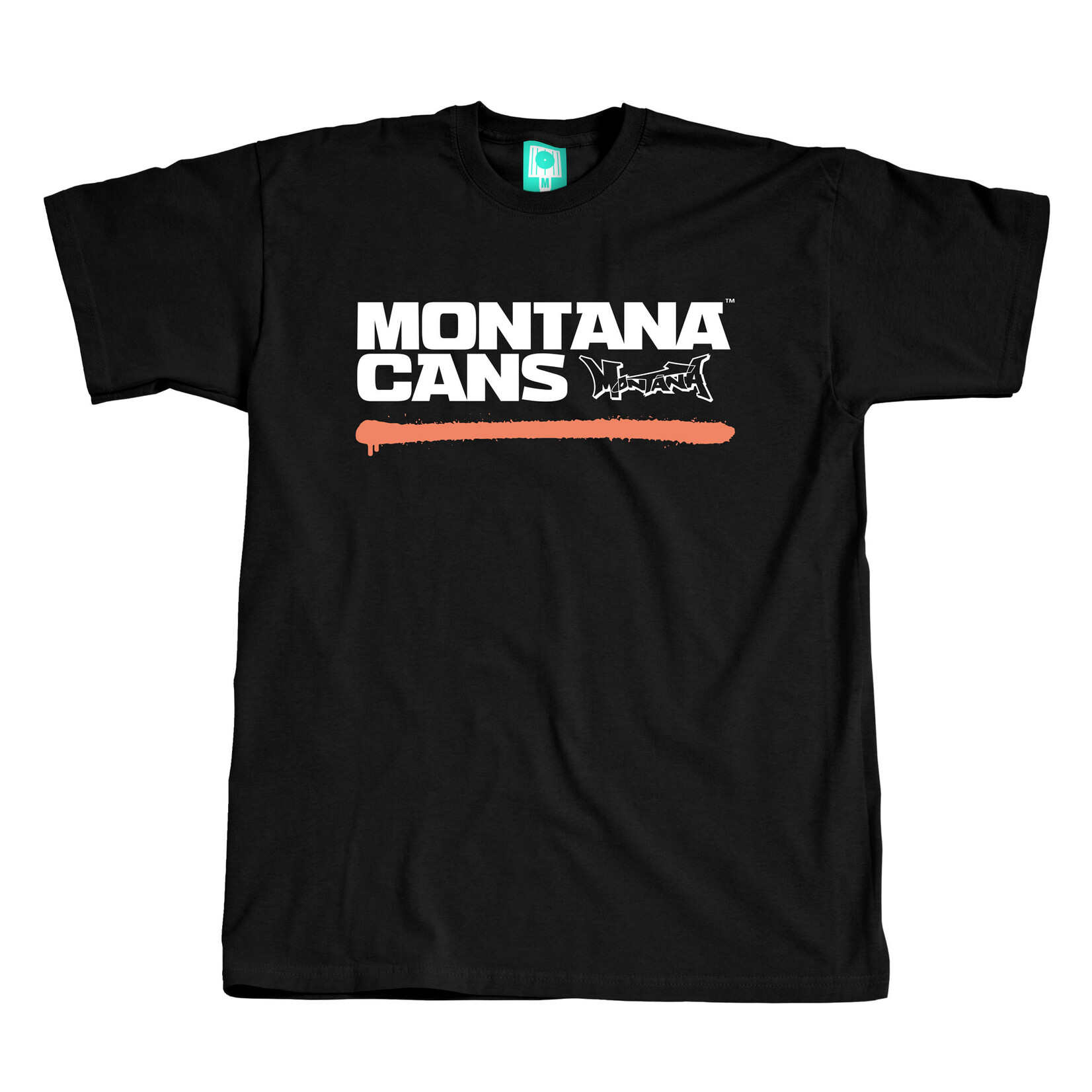 Montana Cans T-SHIRT Typo Logo Underline Black Shrimp