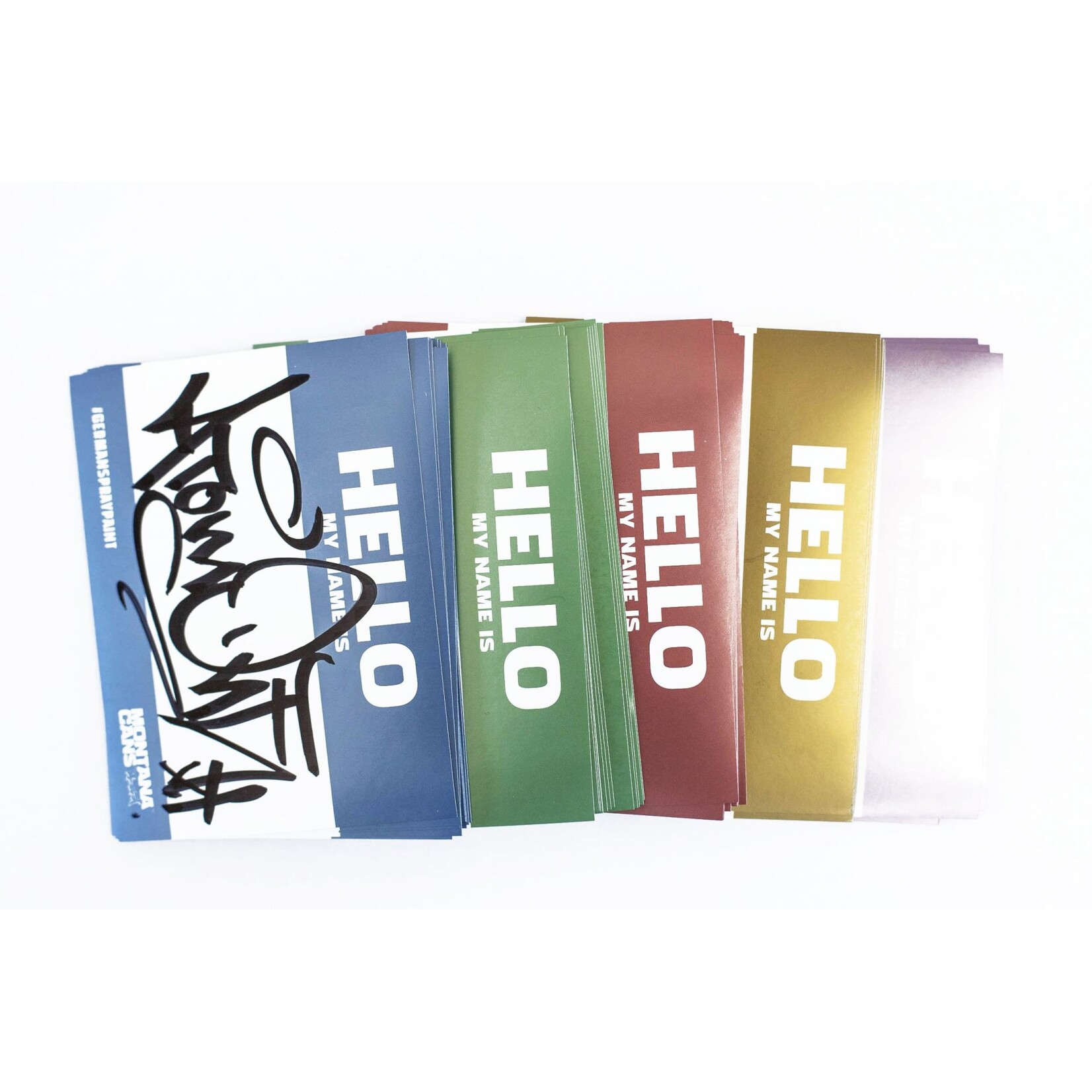 Montana Cans HELLO MY NAME IS Metallic Sticker Pack
