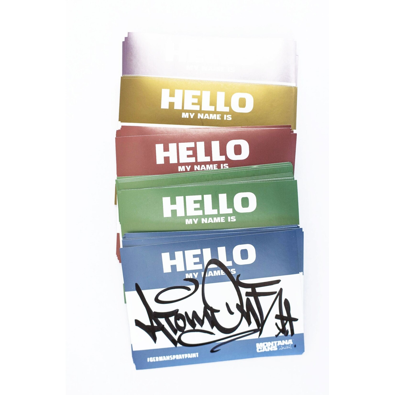 Montana Cans HELLO MY NAME IS Metallic Sticker Pack