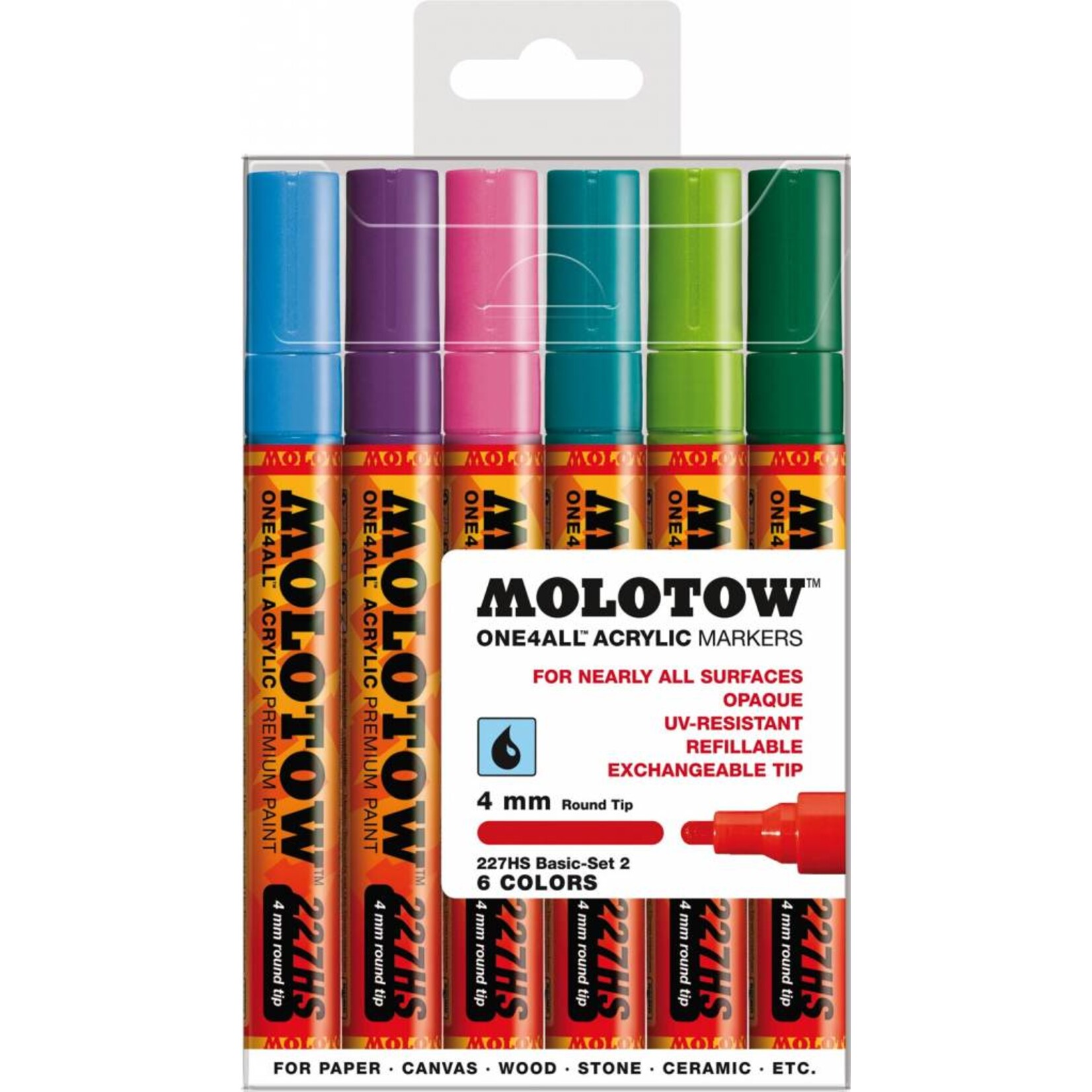 Molotow ONE4ALL 227HS Marker 6er Basic-Set 2