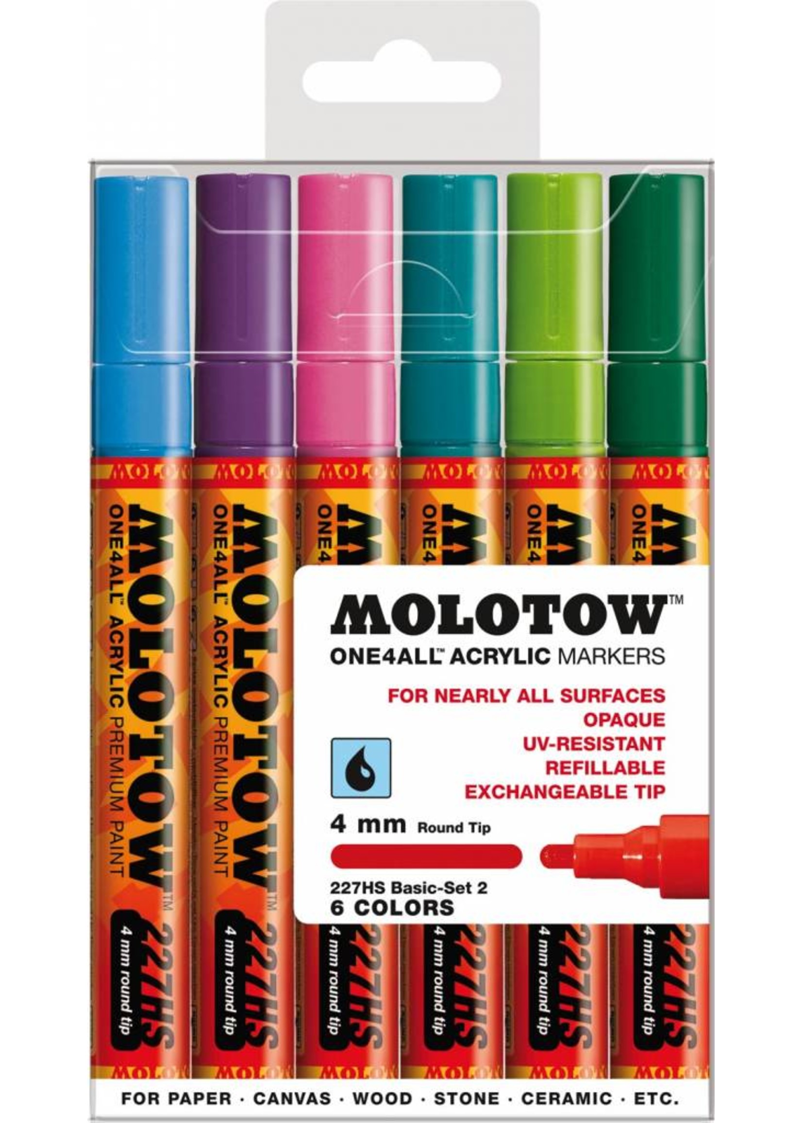 Molotow ONE4ALL 227HS Marker 6er Basic-Set 2