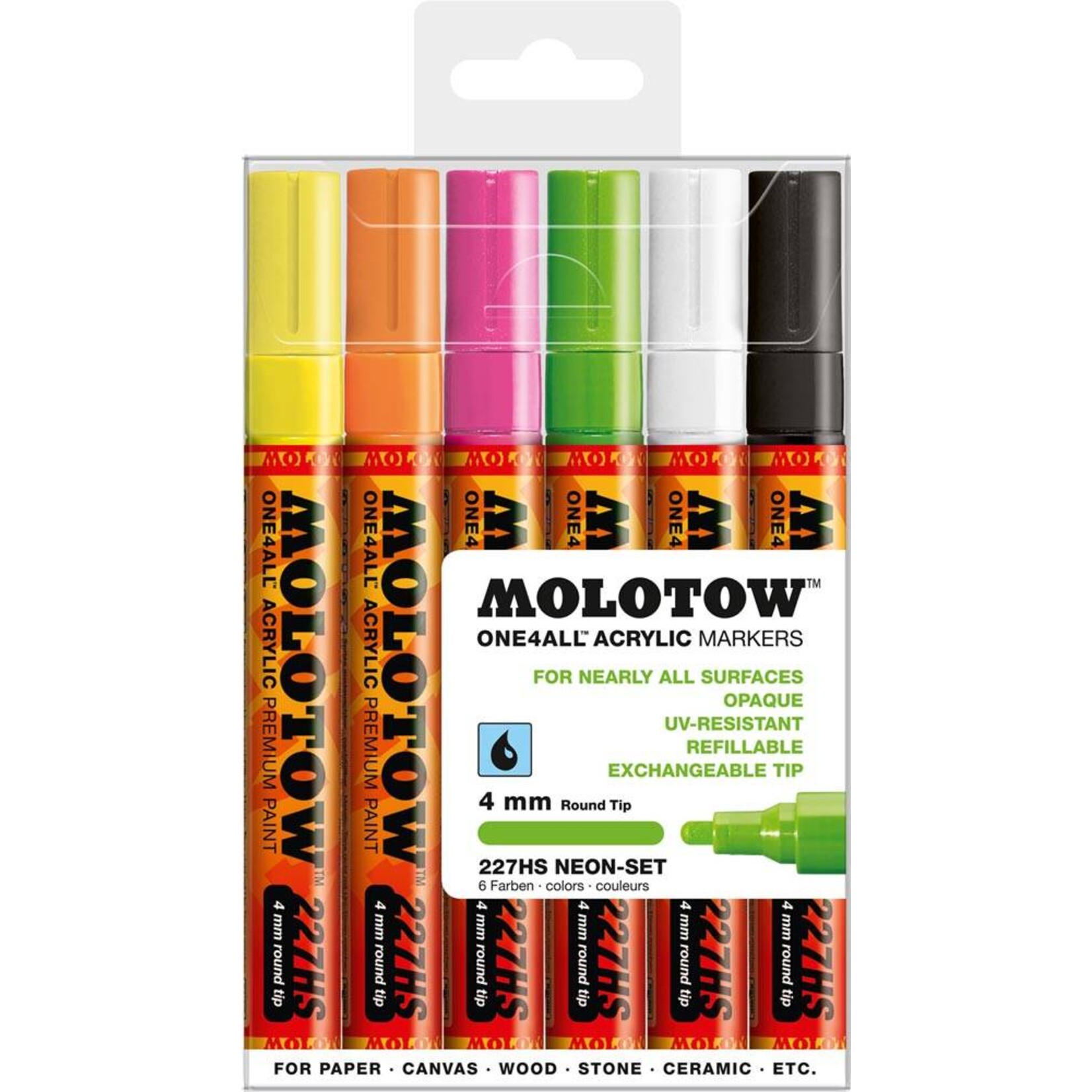 Molotow ONE4ALL 227HS Marker 6er Neon-Set