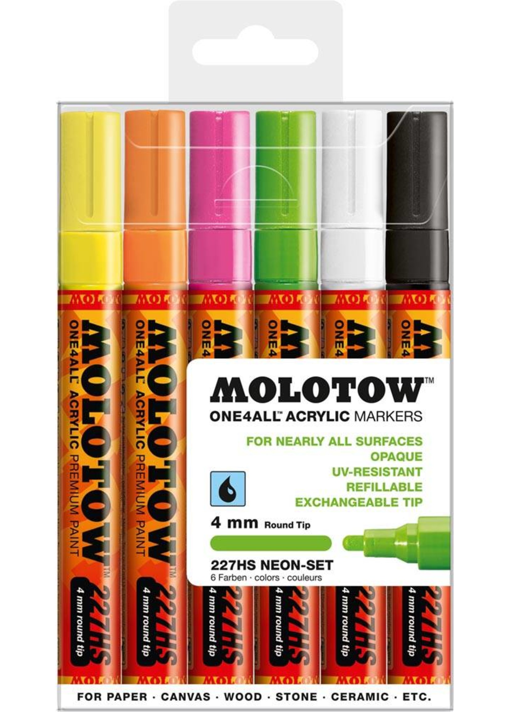 Molotow ONE4ALL 227HS Marker 6er Neon-Set