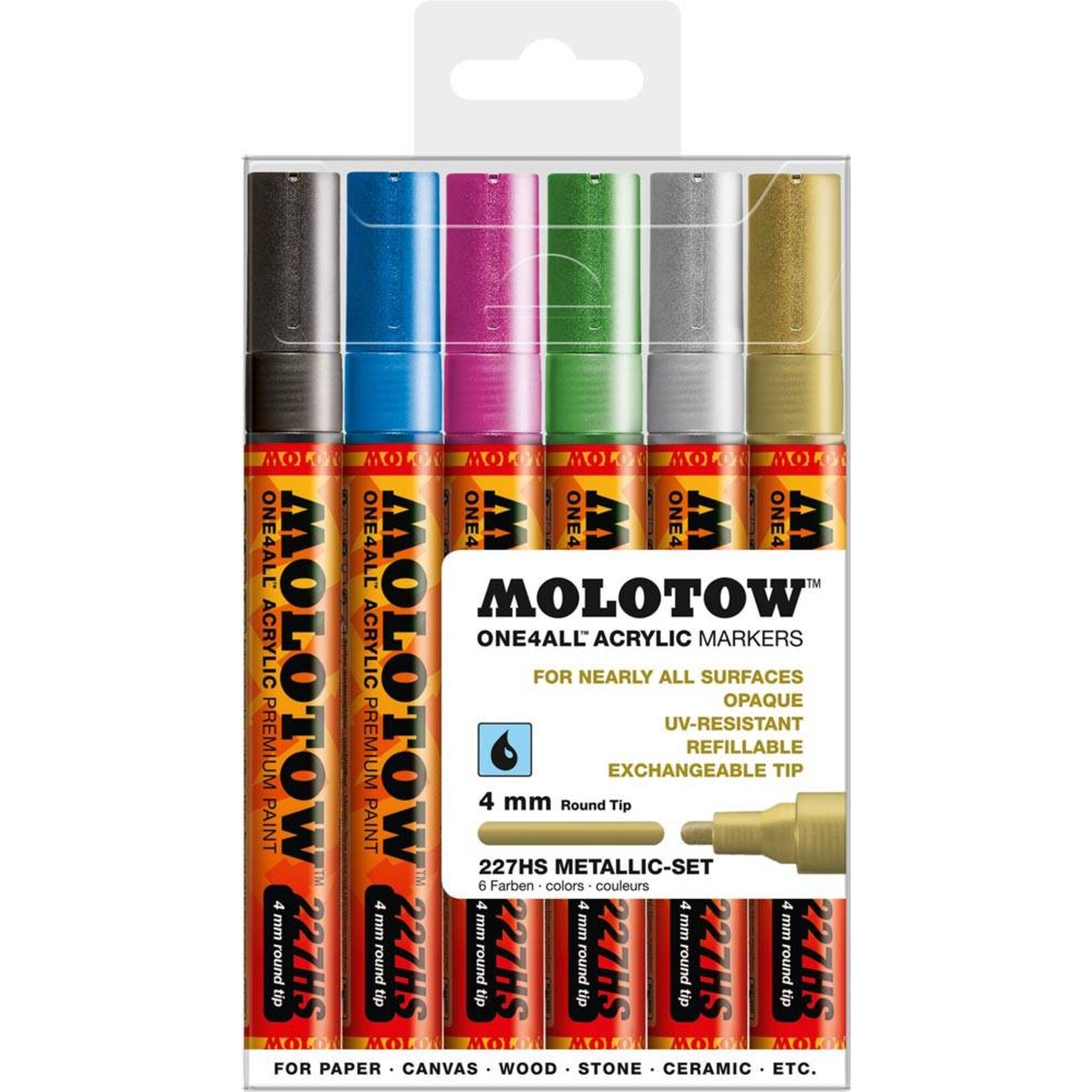 Molotow ONE4ALL 227HS Marker 6er Metallic-Set