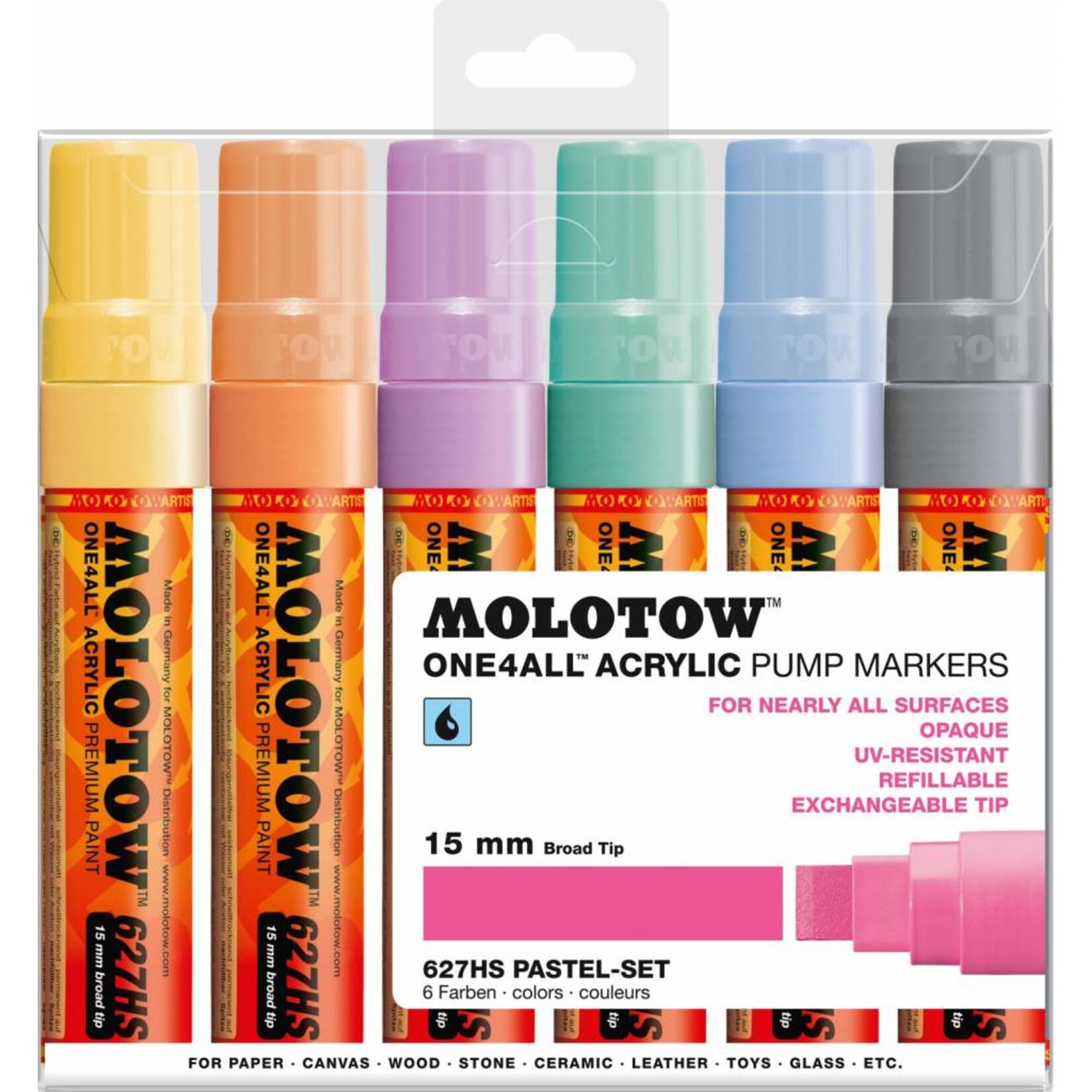 Molotow ONE4ALL 627HS Marker 6er Pastel-Set
