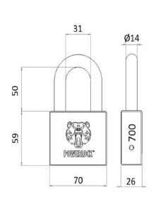 Hangslot Powerlock PL-700 gelijksluitend