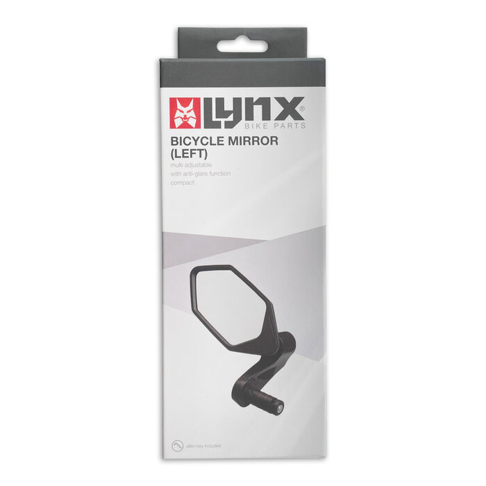 LYNX Lynx Fietsspiegel - Links - Zwart - 100x55mm