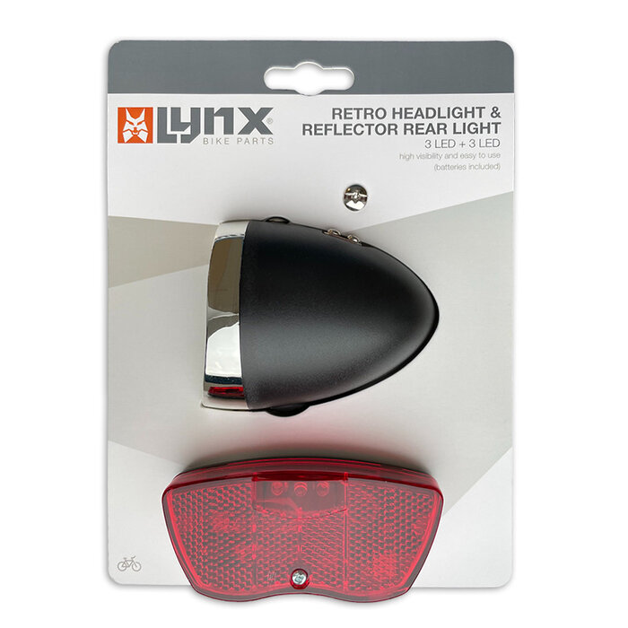LYNX Lynx Verlichtingsset - Retro - 11 Lux - Koplamp en achterlicht