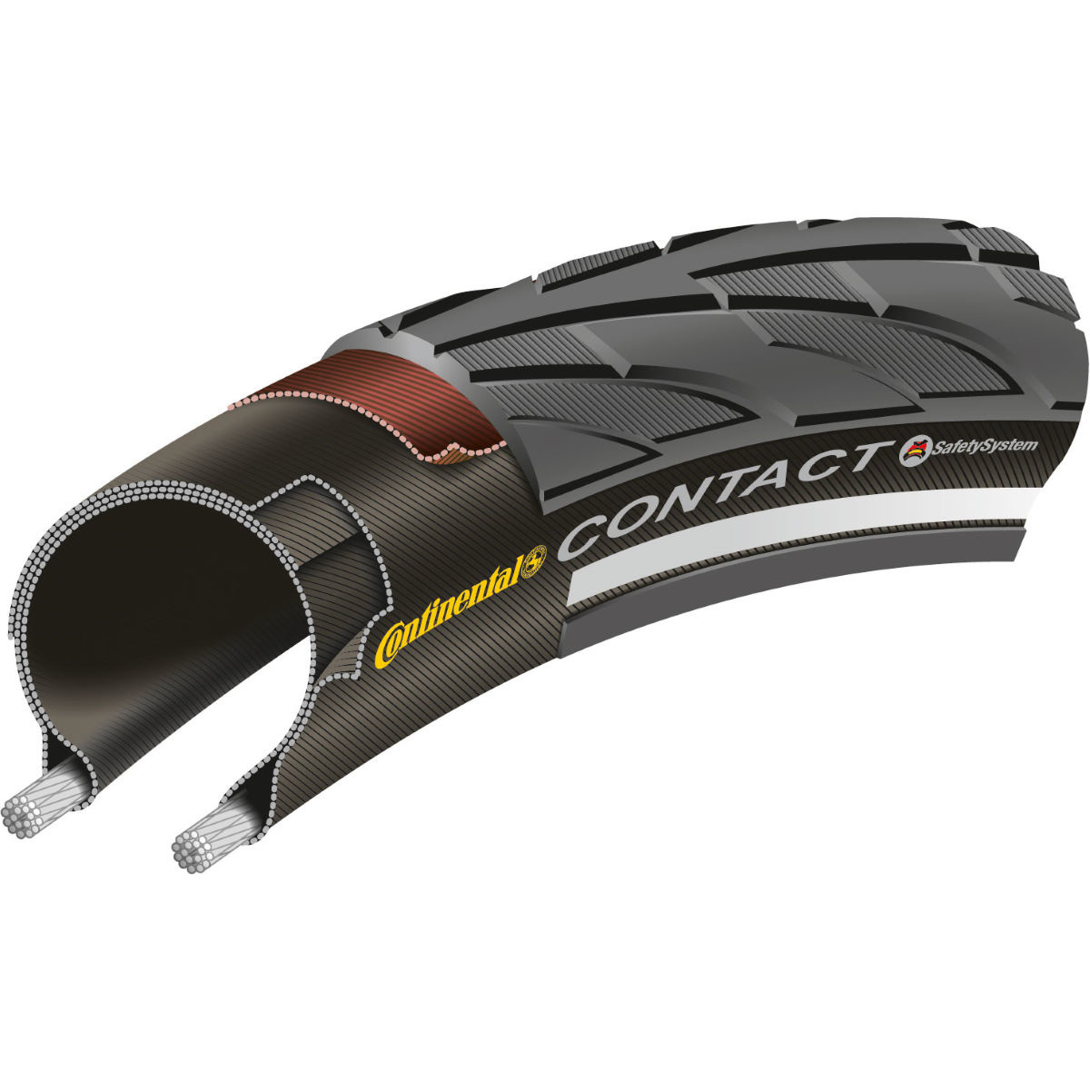 Continental Buitenband Continental Contact Reflex 28 x 1.60" / 42-622mm - zwart met reflectie