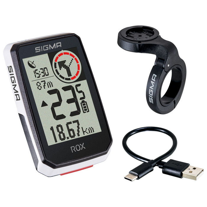 Sigma GPS Fietscomputer Sigma ROX 2.0 GPS met overclamp Butler stuurhouder - wit