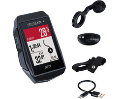 Sigma GPS Fietscomputer Sigma ROX 11.1 EVO GPS HR set met korte Butler stuurhouder - zwart