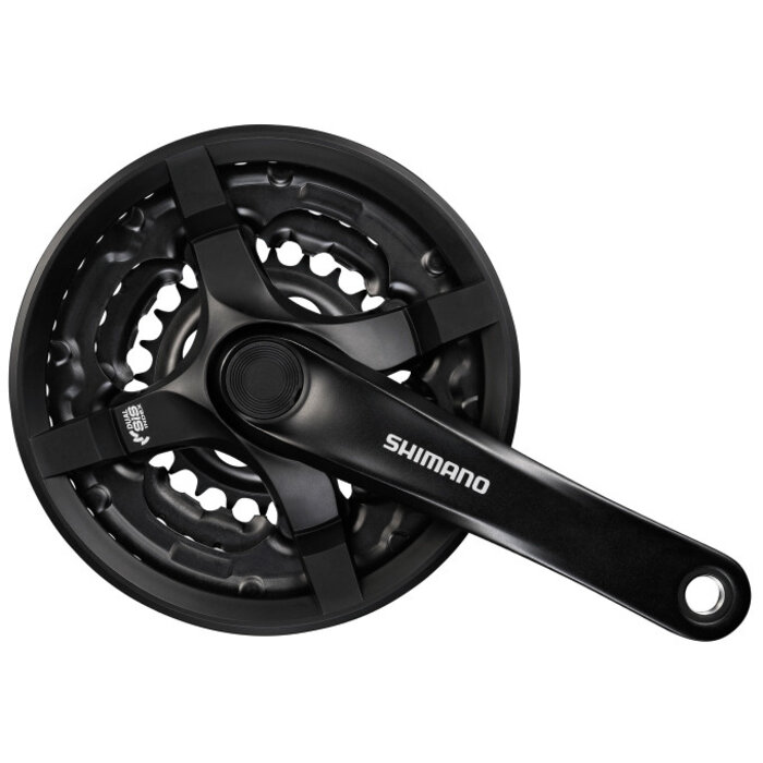 Shimano Shimano Crankstel - 6/7/8 speed - FC-TY501 - Met 170mm crankarm - 48x38x28T - Met kettingscherm - Zwart