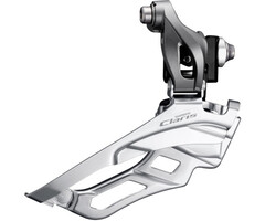 Shimano Voorderailleur 3 x 8-speed Shimano Claris FD-R2030 Ã¸34,9 mm klem met adapter Ã¸31,8/28,6 mm / down-pull 63-66Â° hoek 46-52T - grijs