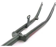 MERKLOOS Voorvork 28" met 1" vorkbuis - trommelremnok en dynamohaak - metalic groen