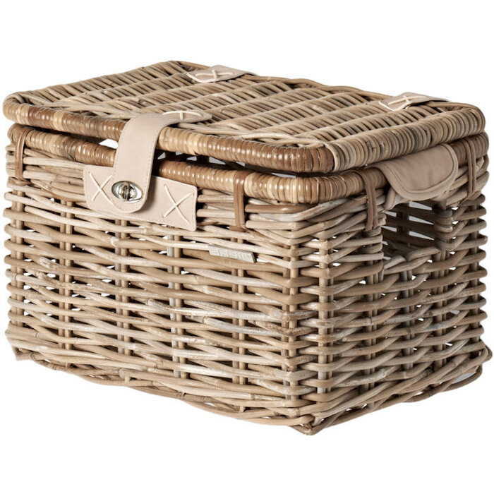 Basil Rotan fietsmand Basil Denton medium 39 x 27 x 25 cm - nature grey