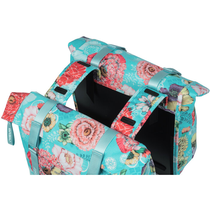 Basil Basil Dubbele fietstas - Bloom Field - 35 liter - 30 x 15 x 33 cm - Sky blue