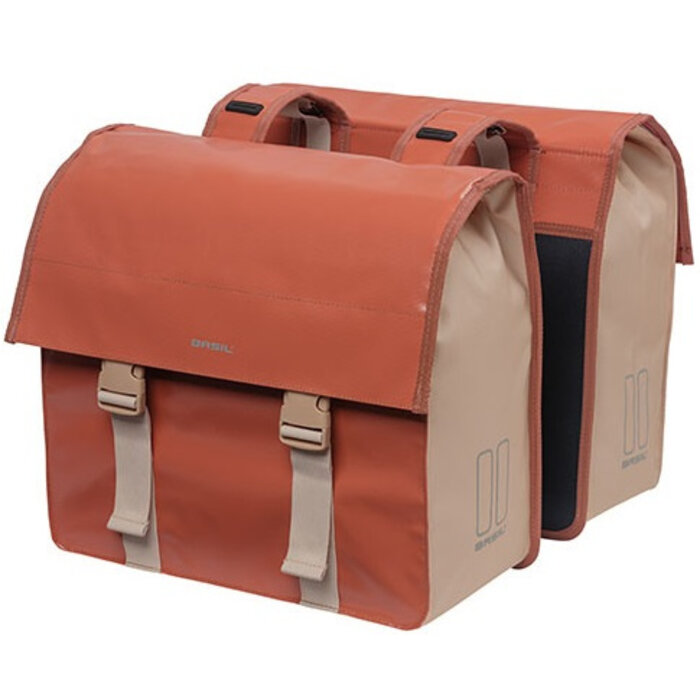 Basil Basil Dubbele Fietstas - Urban Load - 48-53 liter - 40 x 17 x 46 cm - Terra red/rose