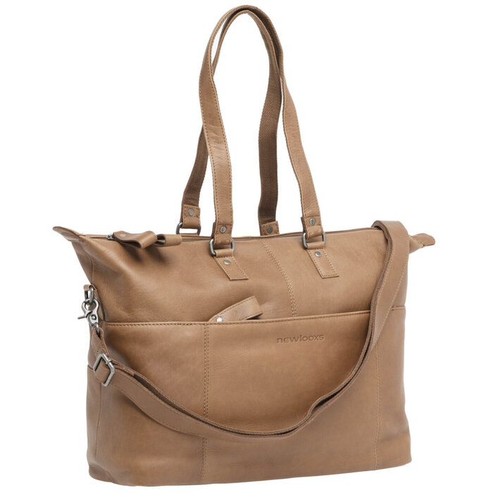 Newlooxs Fietstas New Looxs Verla 34 x 18 x 44cm 21 liter - gemaakt van luxe leer - cognac
