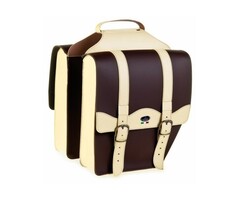 Monte Grappa Dubbele fietstas Monte Grappa 'Cruiser-Vintage' skai leer - donkerbruin/creme