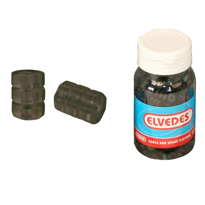 Elvedes Rubberen O-ringen Elvedes voor rem- / schakelkabel ø1,1-1,5mm - zwart (potje met 250 stuks)