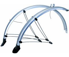 MERKLOOS Spatbordset 28" PVC 56mm Zilver Met stroomkabelgeleiding