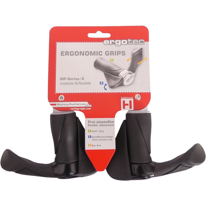 Ergotec Handvatpaar Ergotec MF2 kraton / aluminium 87+87 mm - zwart
