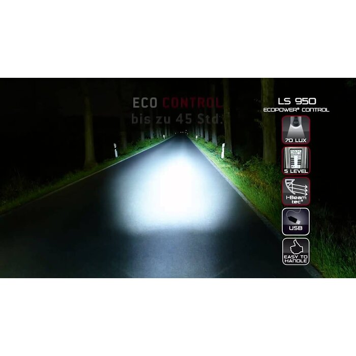 Trelock Koplamp Trelock LS950 Control Ion - 70 Lux - Incl. houder