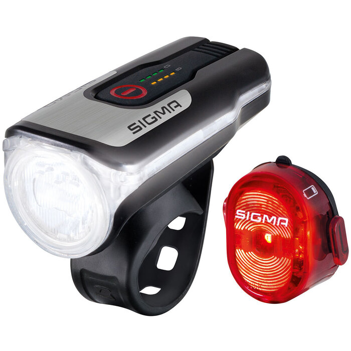 Sigma Verlichtingset Sigma Aura 80 USB koplamp + Nugget II achterlicht