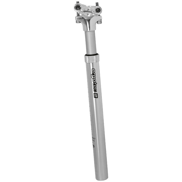 Ergotec Telescopische verende zadelpen Ergotec SP-5.0 ø27.2mm / 350 mm - zilver