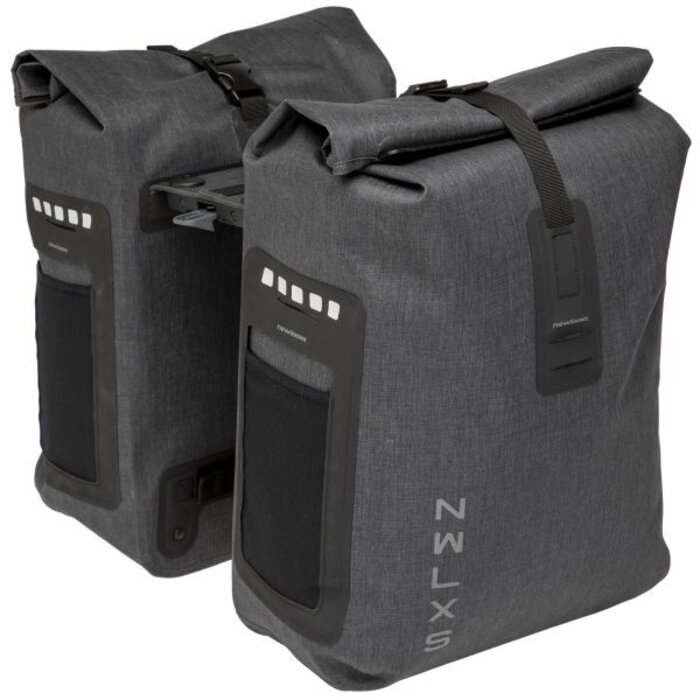 Newlooxs Dubbele fietstas New Looxs Varo Racktime 40 liter 28 x 43 x 17 cm (x2) - grijs