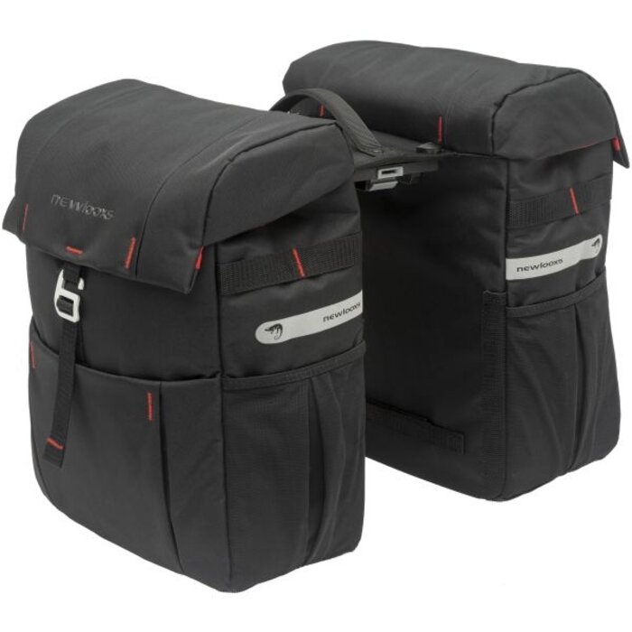 Newlooxs Newlooxs Dubbele fietstas - Vigo Double - MIK systeem -37 liter - 31 x 40 x 15 cm - Zwart