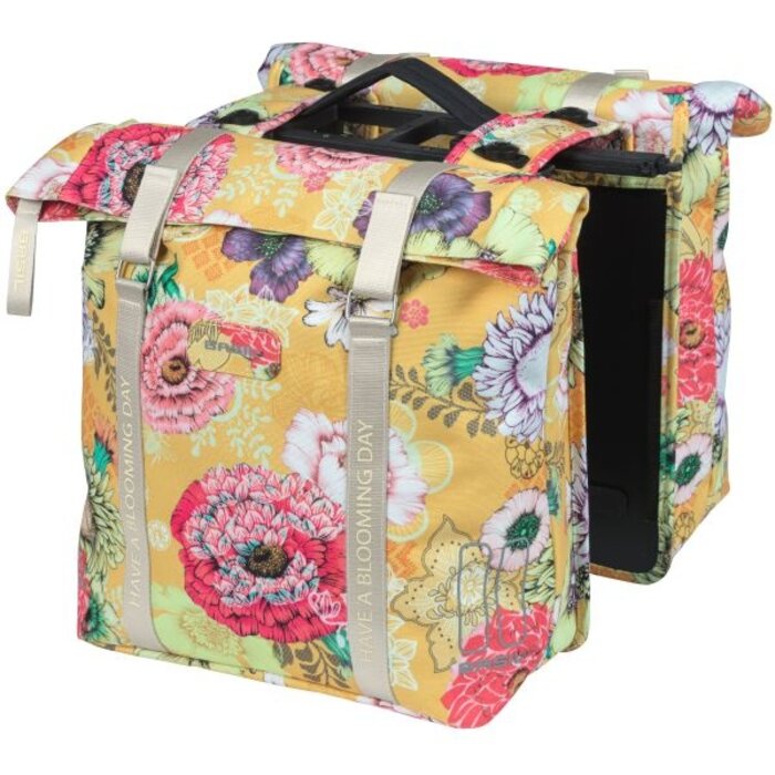 Basil Dubbele fietstas Basil Bloom Field Double MIK 35 liter 30 x 15 x 33 cm - honey yellow
