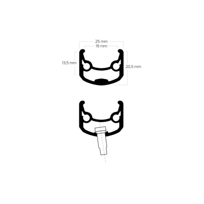 MERKLOOS Voorwiel 26" / 559x19C Ryde Andra 30 velg met Shimano FH-M525 naaf voor 6 bouts remschijf - zwart