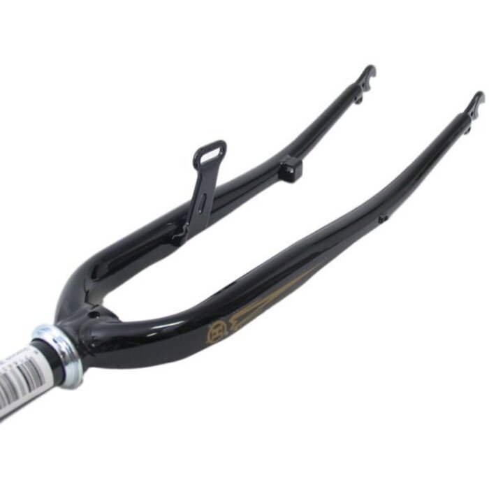 MERKLOOS Voorvork 28" tour met 1" vorkbuis - trommelremnok en dynamohaak - glanzend zwart