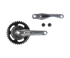 Miranda Crankstel Miranda Alfa 1, 38T 3/32 met zwarte disc 9.2cm en gepolijste crank