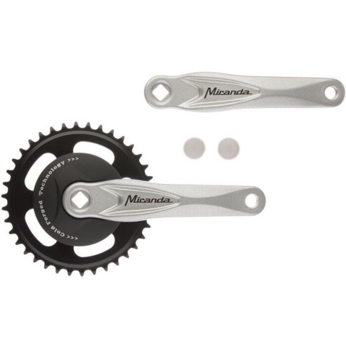 Miranda Crankstel Miranda Alfa 1, 33T 3/32 met zwarte disc 9.2cm en zilveren crank