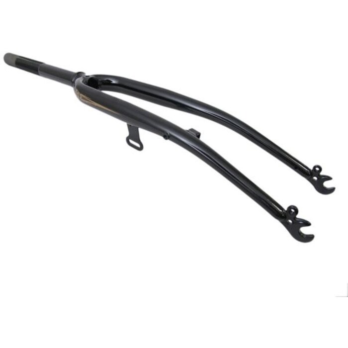 MERKLOOS Voorvork 28" met 1 1/8" vorkbuis - trommelremnok en dynamohaak - zwart