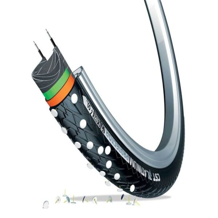 CST Buitenband CST Platinum Protector 28 x 1.75" / 47-622 mm - zwart met reflectie