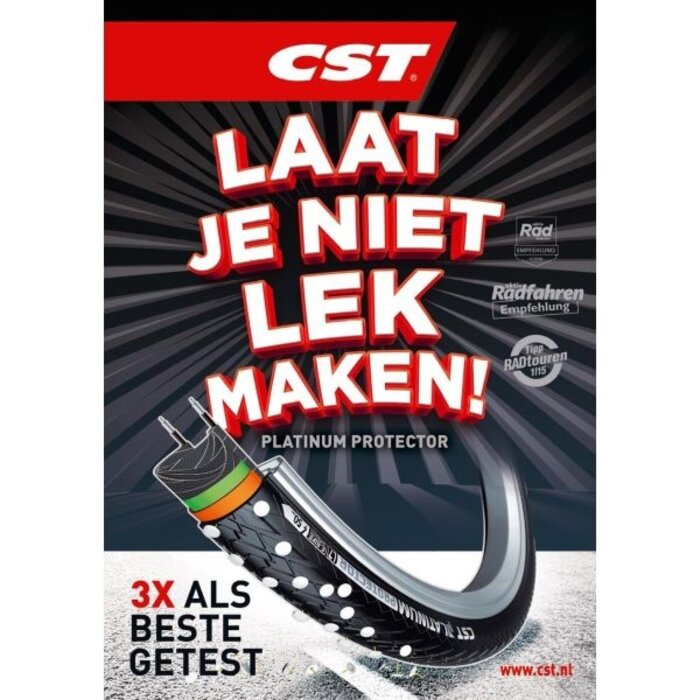 CST Buitenband CST Platinum Protector 28 x 1.75" / 47-622 mm - zwart met reflectie