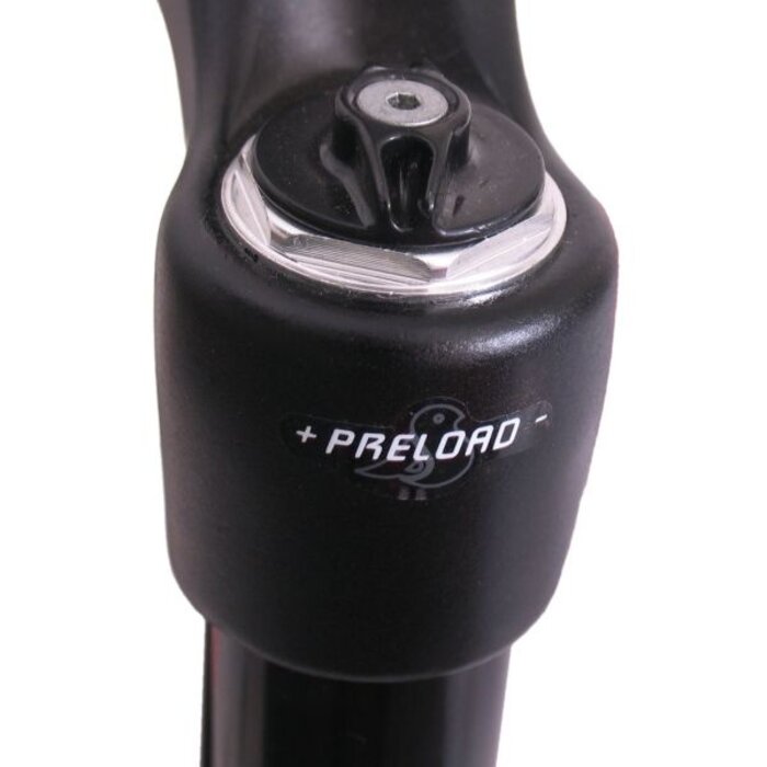 Spinner Verende voorvork 29" Spinner 100 mm veerweg met 1 1/8" ahead vorkbuis - PM remnokken - mat zwart