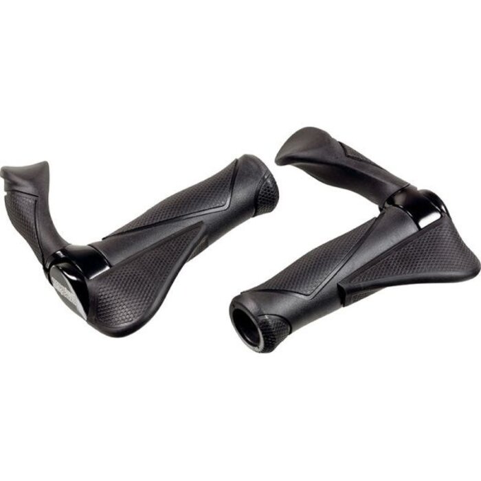 Ergotec Handvatpaar Ergotec MF2 large kraton / aluminium 130+130 mm - zwart