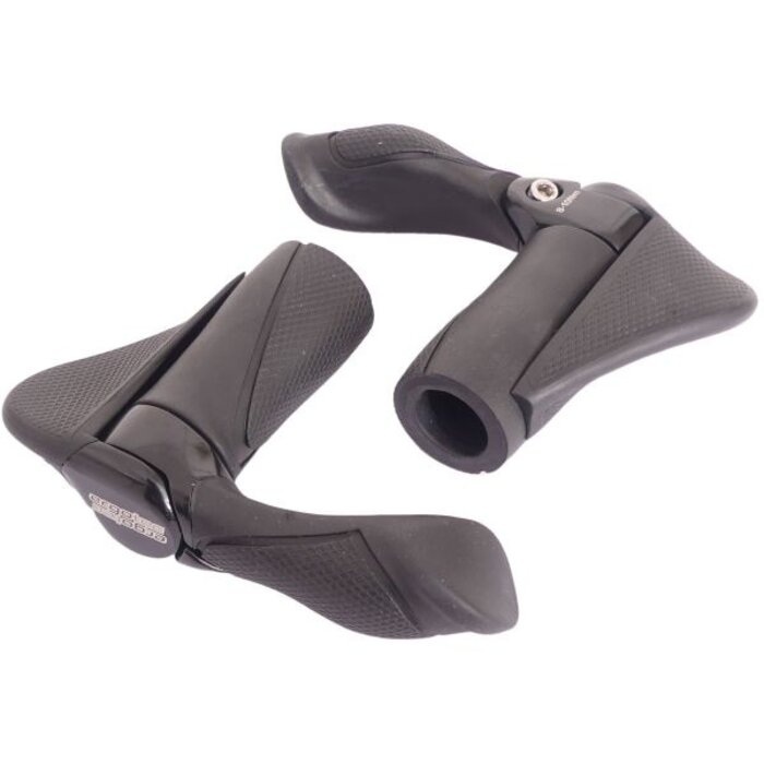 Ergotec Handvatpaar Ergotec MF2 kraton / aluminium 87+87 mm - zwart