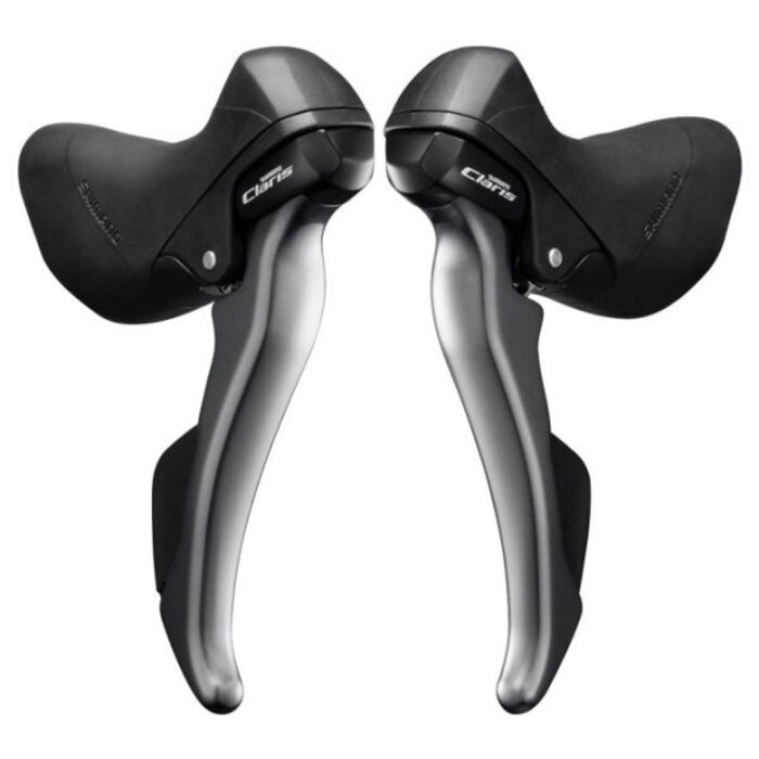Shimano Verstellerset met remhendels 2 x 8 speed Shimano Claris ST-R2000 - grijs/zwart