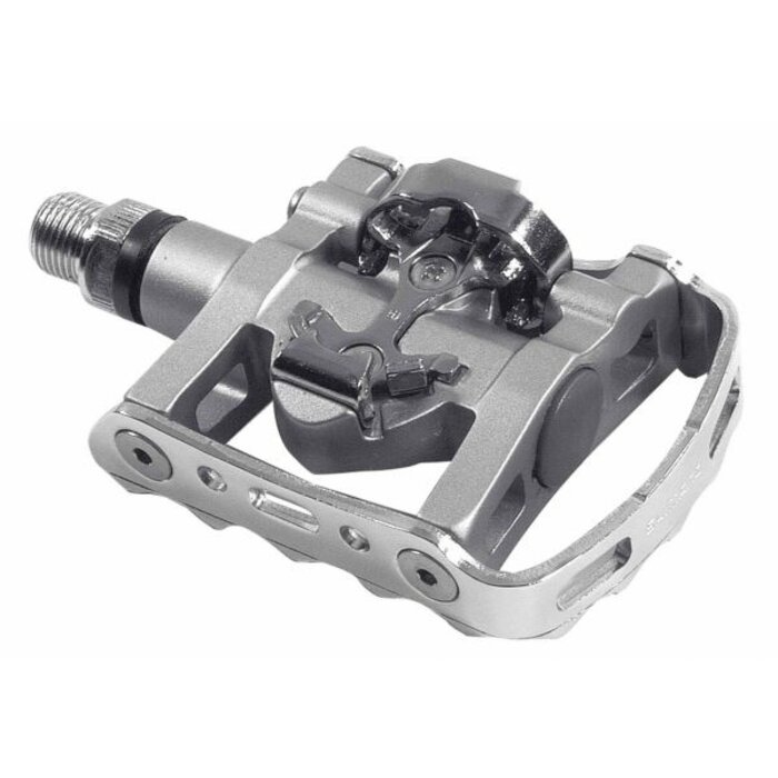 Shimano Pedaalset SPD Shimano M324 met plaatje SM-SH56 enkelzijdige binding - zilver