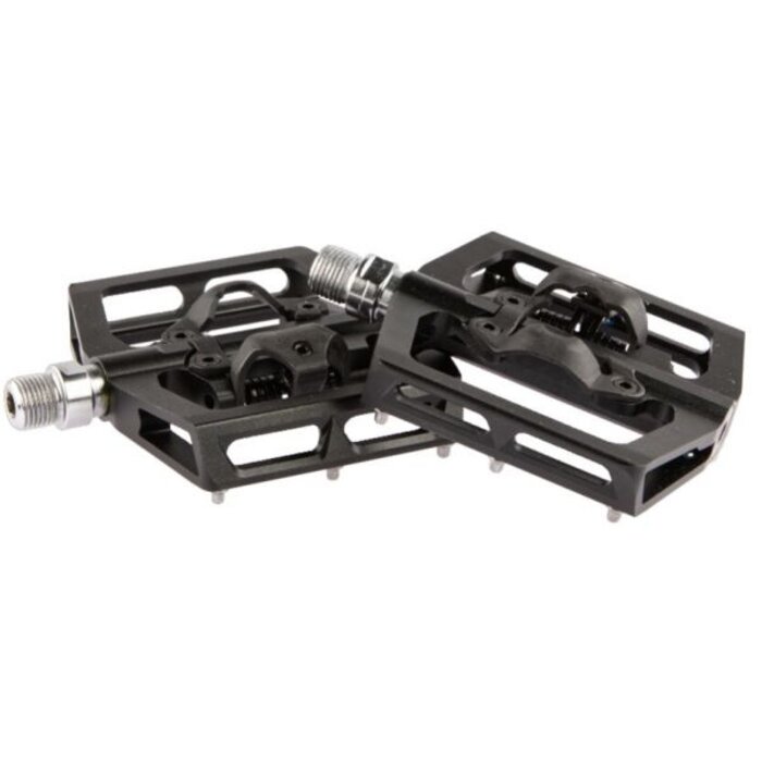 Tecora Pedaalset MTB Tecora E combi SPD/vlak  met vervangbare pedaalpinnen - zwart